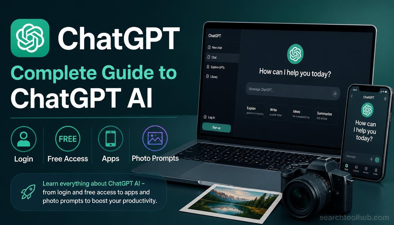 ChatGPT: Complete Guide to ChatGPT AI, Login, Free Access, Apps and Photo Prompts